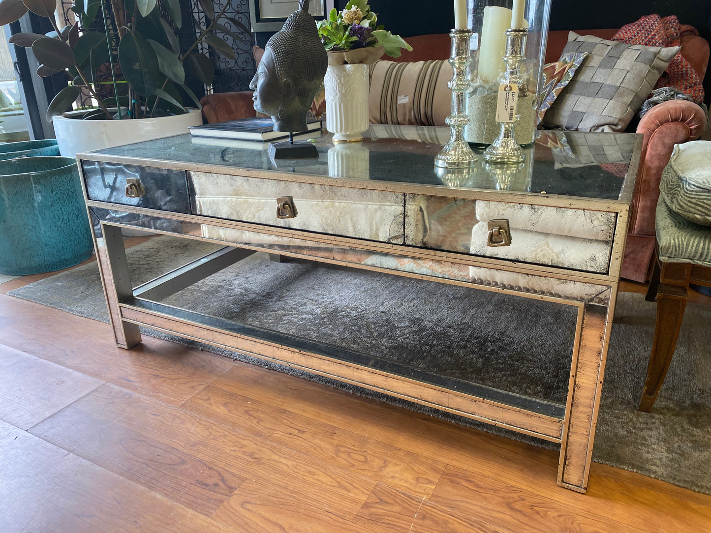 Mirror Coffee Table by John Richard