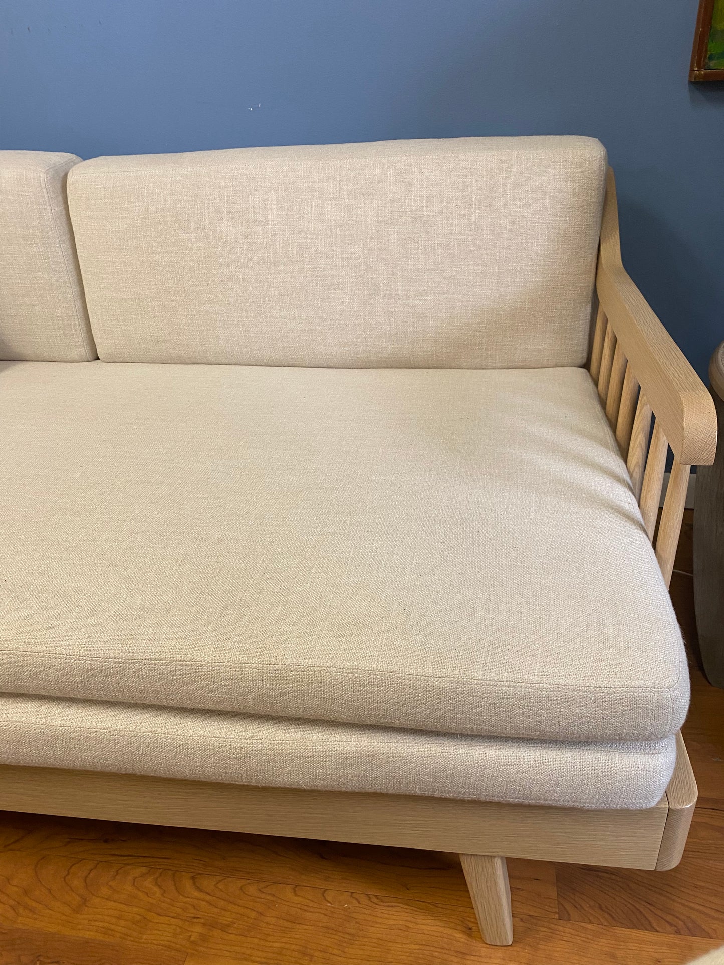 Custom Wood Frame Daybed in Cream Linen