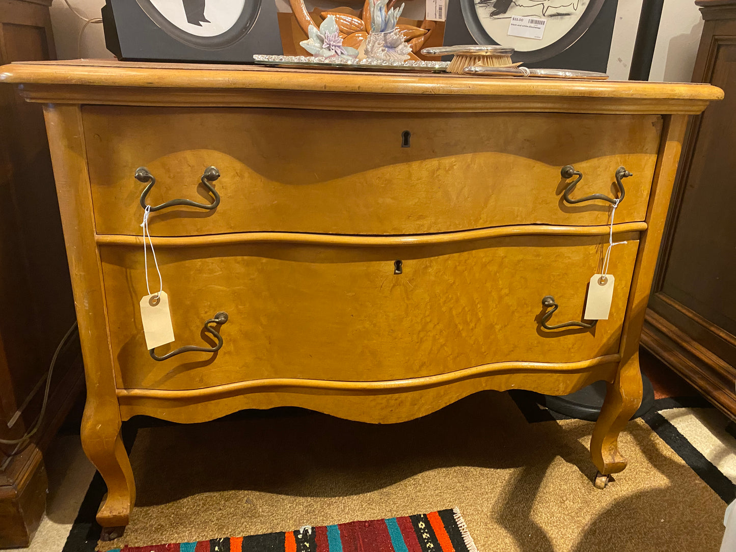 Birdseye Maple vanity with Mirror