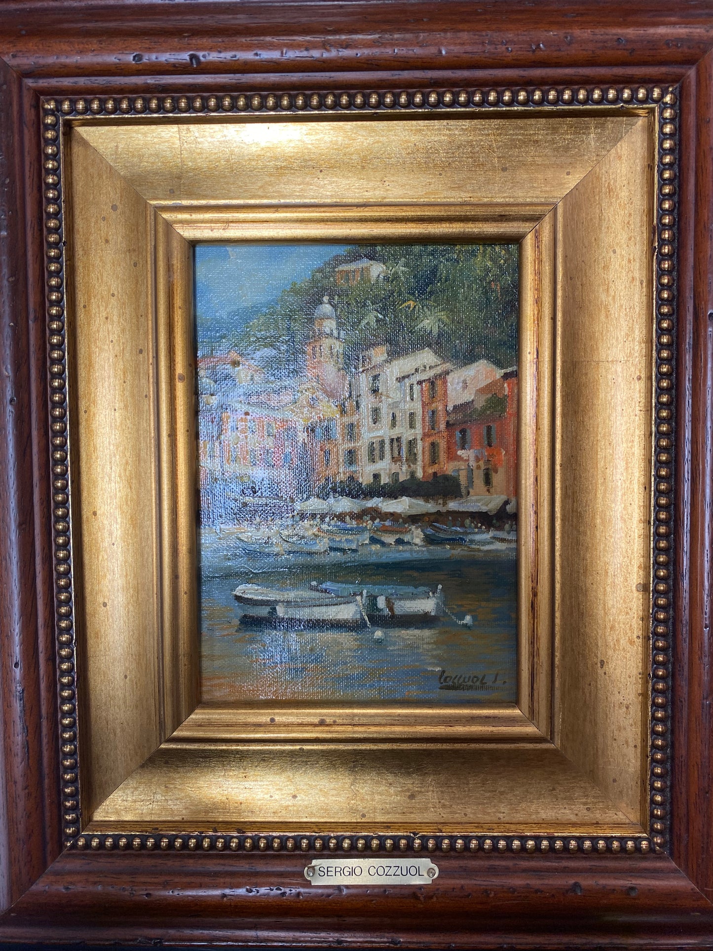 Italian Coastal oil on canvas by listed Italian artist Sergio Cozzuol