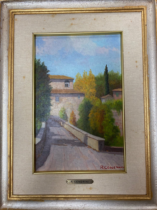 Remo Cenerini Tuscan Landscape Oil Painting, circa 1985