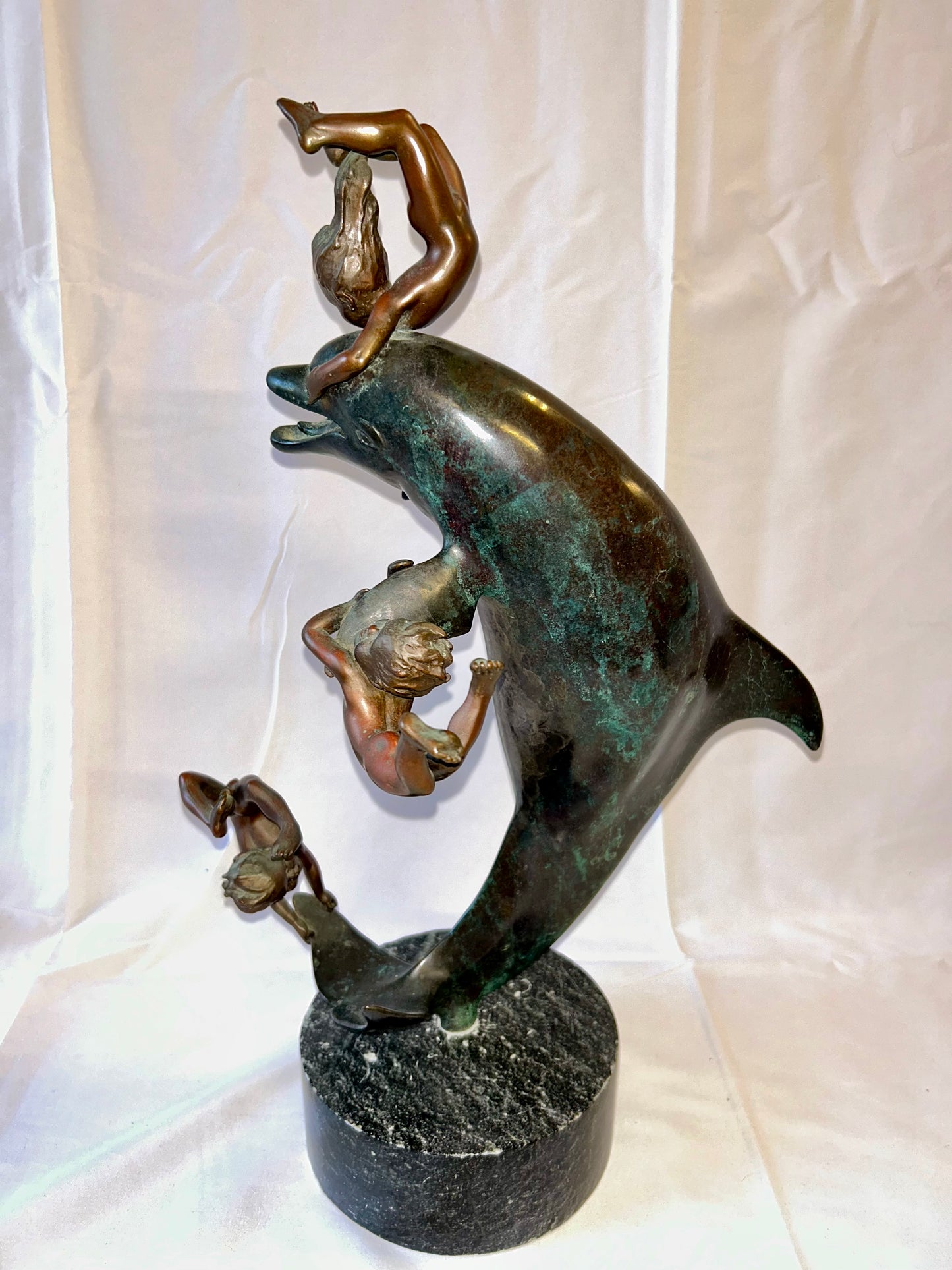 Bronze Dolphin Sculpture by Bud bottoms