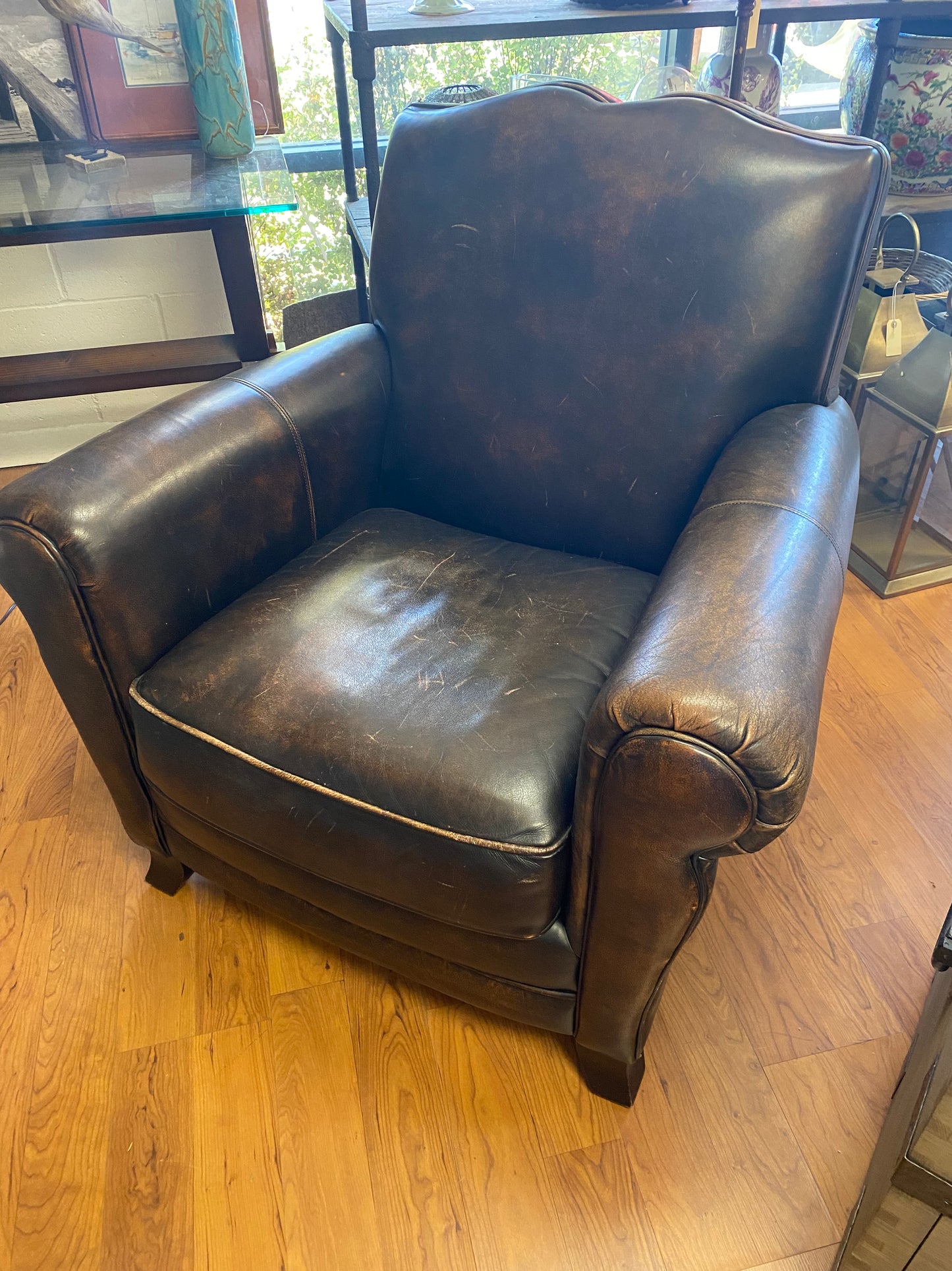 Parisian Moustache Leather  Club Chair