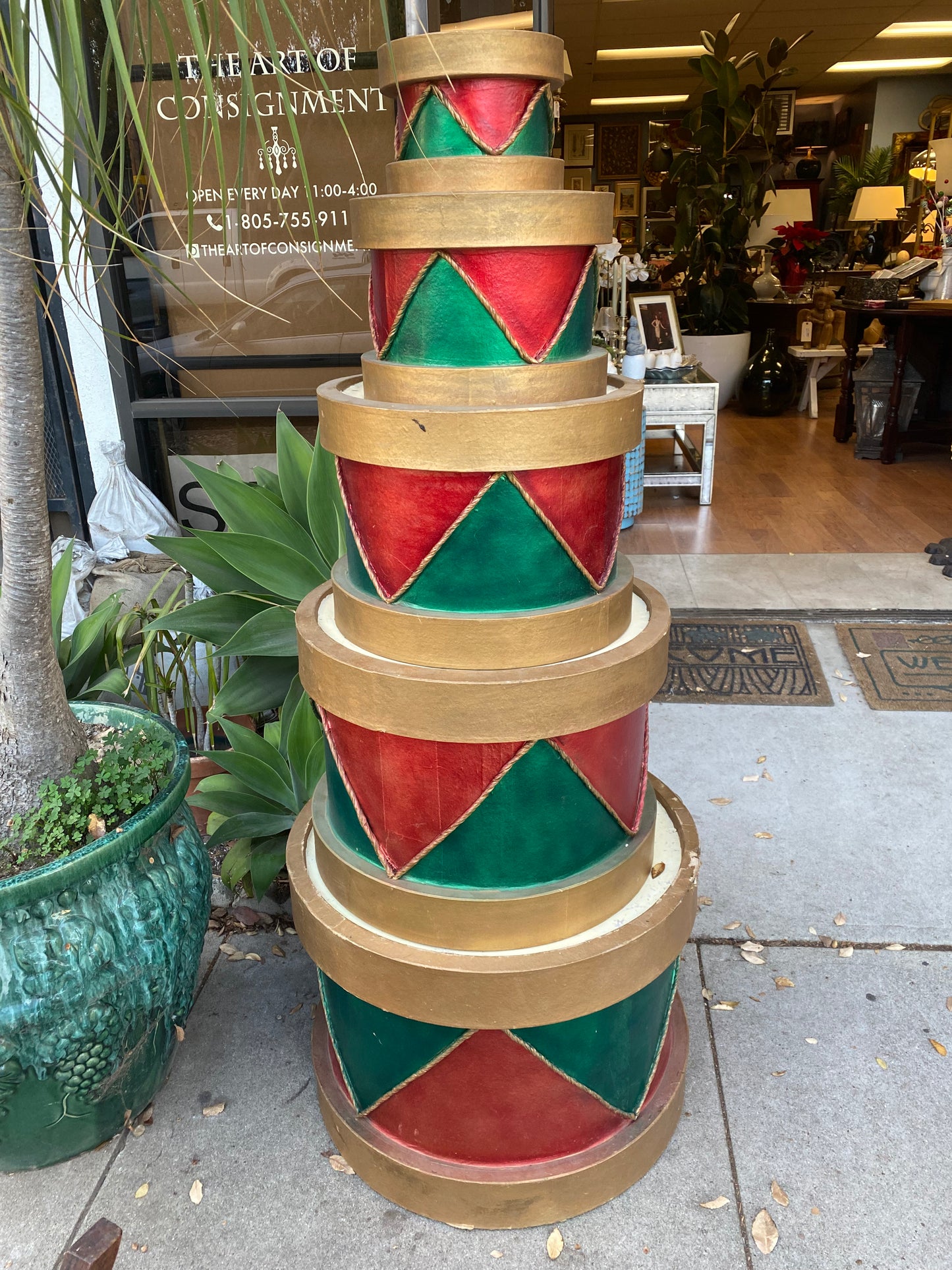 5 Piece Stacking Drums For Holiday Decor